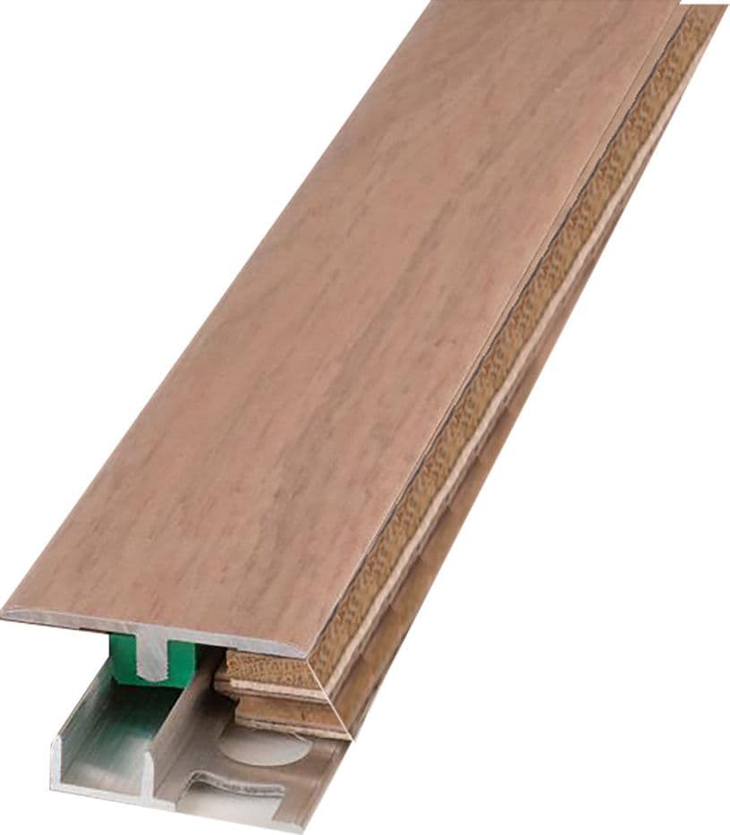 PROFILO PIATTO CON BASE PER LAMINATO E PARQUET 'UN rivestito rovere scuro- 2 pezzi  - PROFILPAS