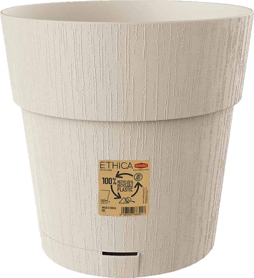 VASO TONDO 'ETHICA' ø 15 x h.15 - grafite  - STEFANPLAST