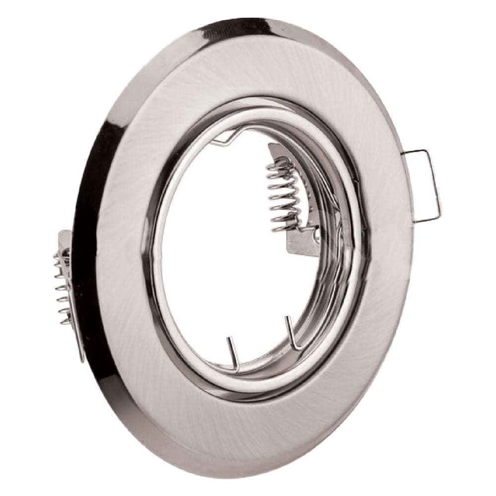 Portafaretto Led Orientabile In Metallo Colore Satinato Ø 93 X H.27 Mm. Ø Imbocco 65 Mm. - Vtac