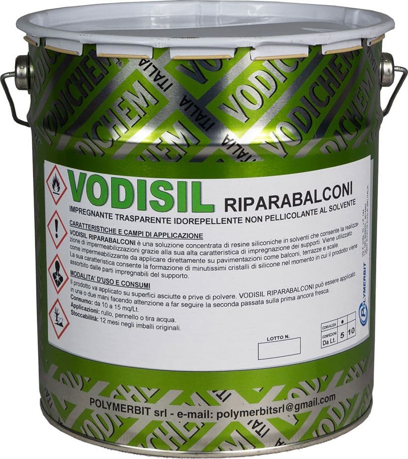Resina Siliconica Trasparente Vodichem Vodisil Riparabalconi 4 Pezzi 1 lt