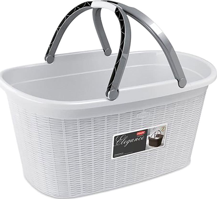 CESTA PORTABIANCHERIA 'ELEGANCE' colore bianco  - STEFANPLAST