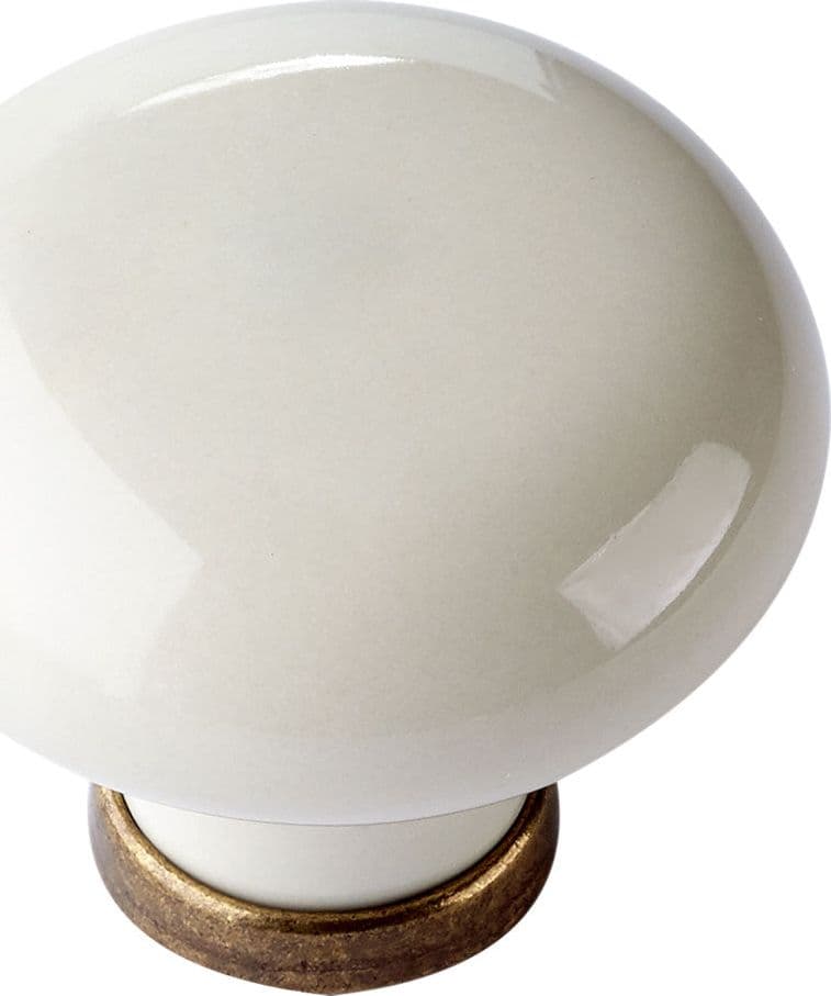 POMOLO PER MOBILI 'TONDO' base ott.vecchio / fondo avorio senza decoro- 10 pezzi  - BricoGo