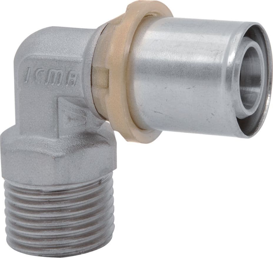 RACCORDO A PRESSARE CURVO 'ART. 404' 16 x 1/2 - maschio- 10 pezzi  - ICMA