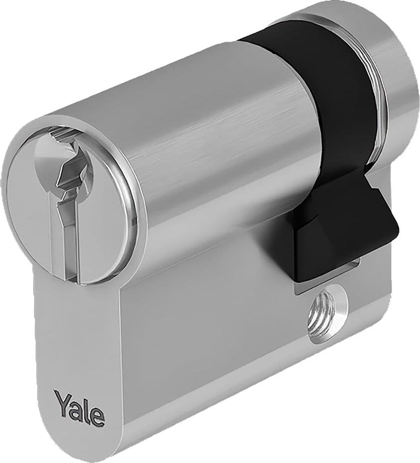 MEZZO CILINDRO SAGOMATO SERIE 'Y500' mm 25+10+5 = 40 (30+10) nichelato  - YALE