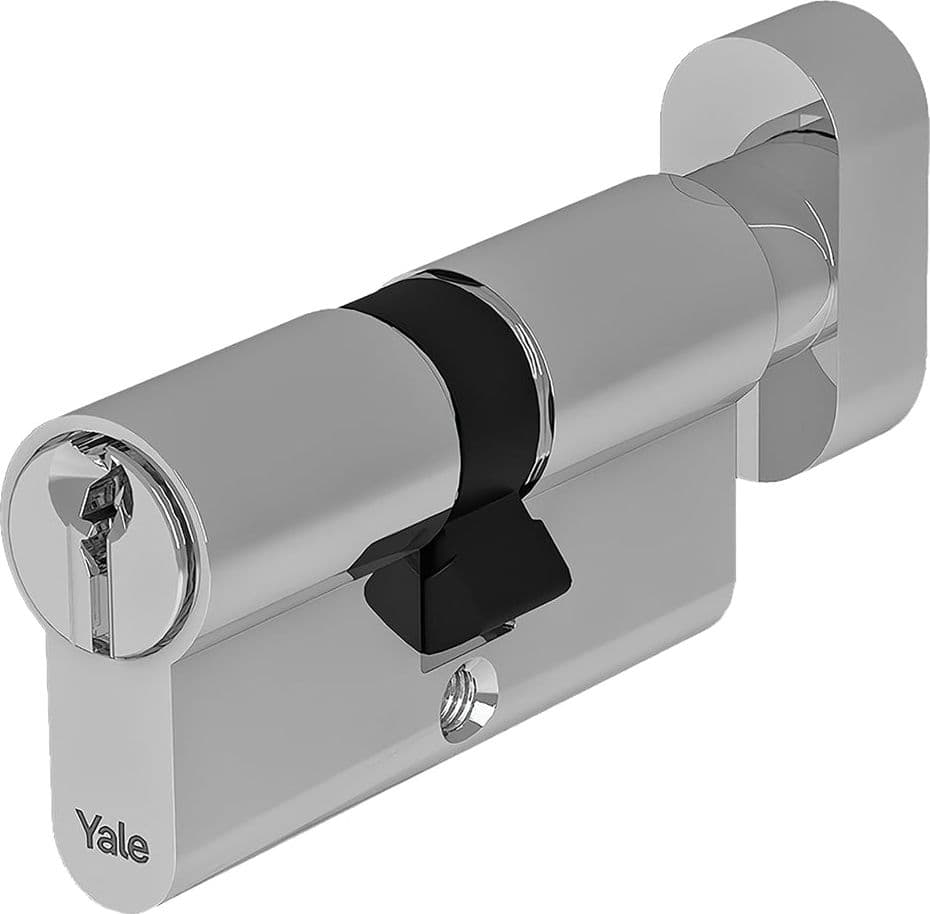 CILINDRO PROFILATO CON POMOLO SERIE 'Y500' mm 25+10+35 = 70 (30+40) nichelato  - YALE