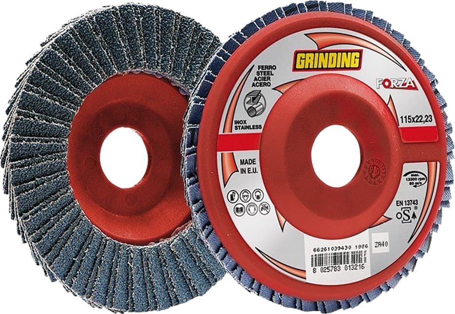 Disco Lamellare per Forza Grinding Acciaio Inox 80 Gr 10 Pezzi Ø 115