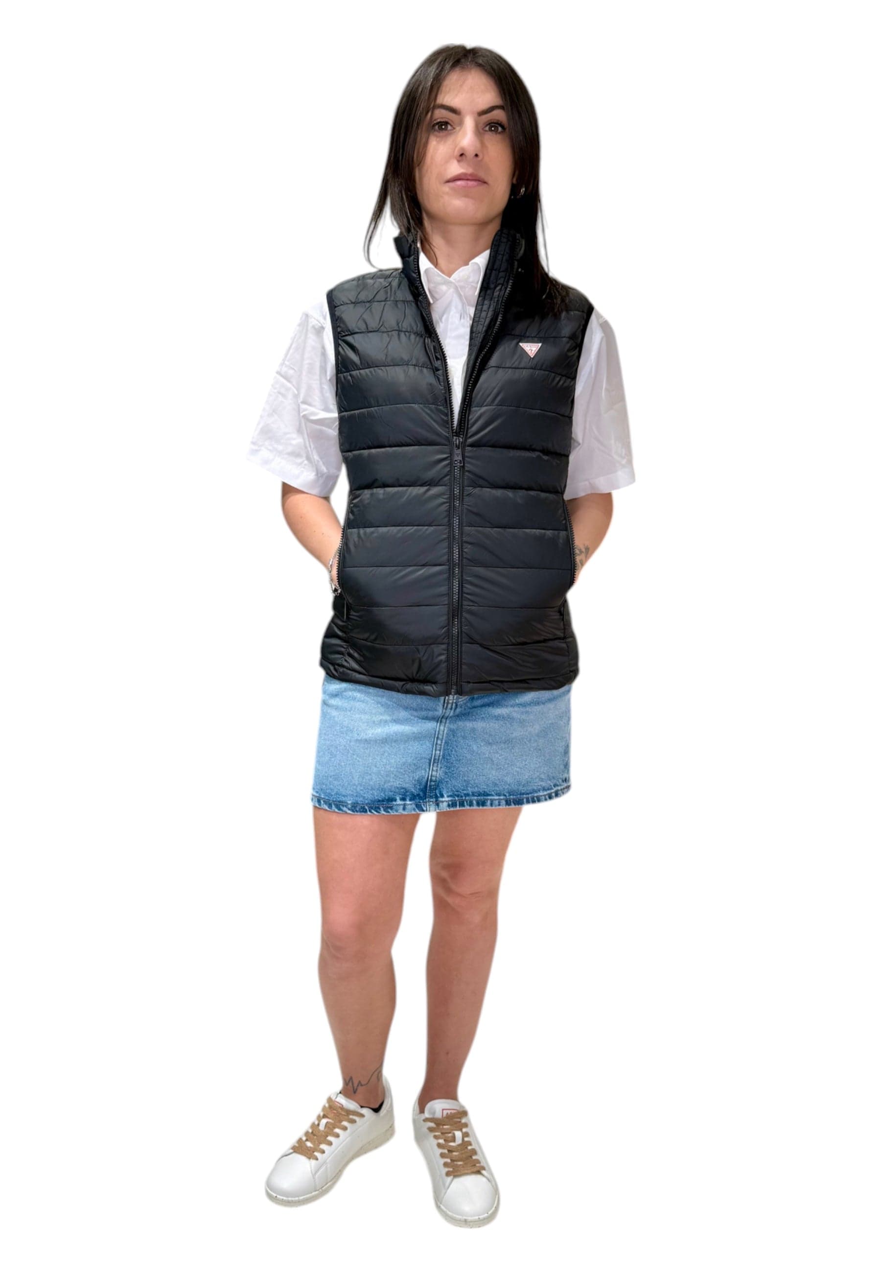 GUESS JEANS Smanicato Donna Guess Jeans da donna in Gilet Drestige - Casamassima, commercioVirtuoso.it