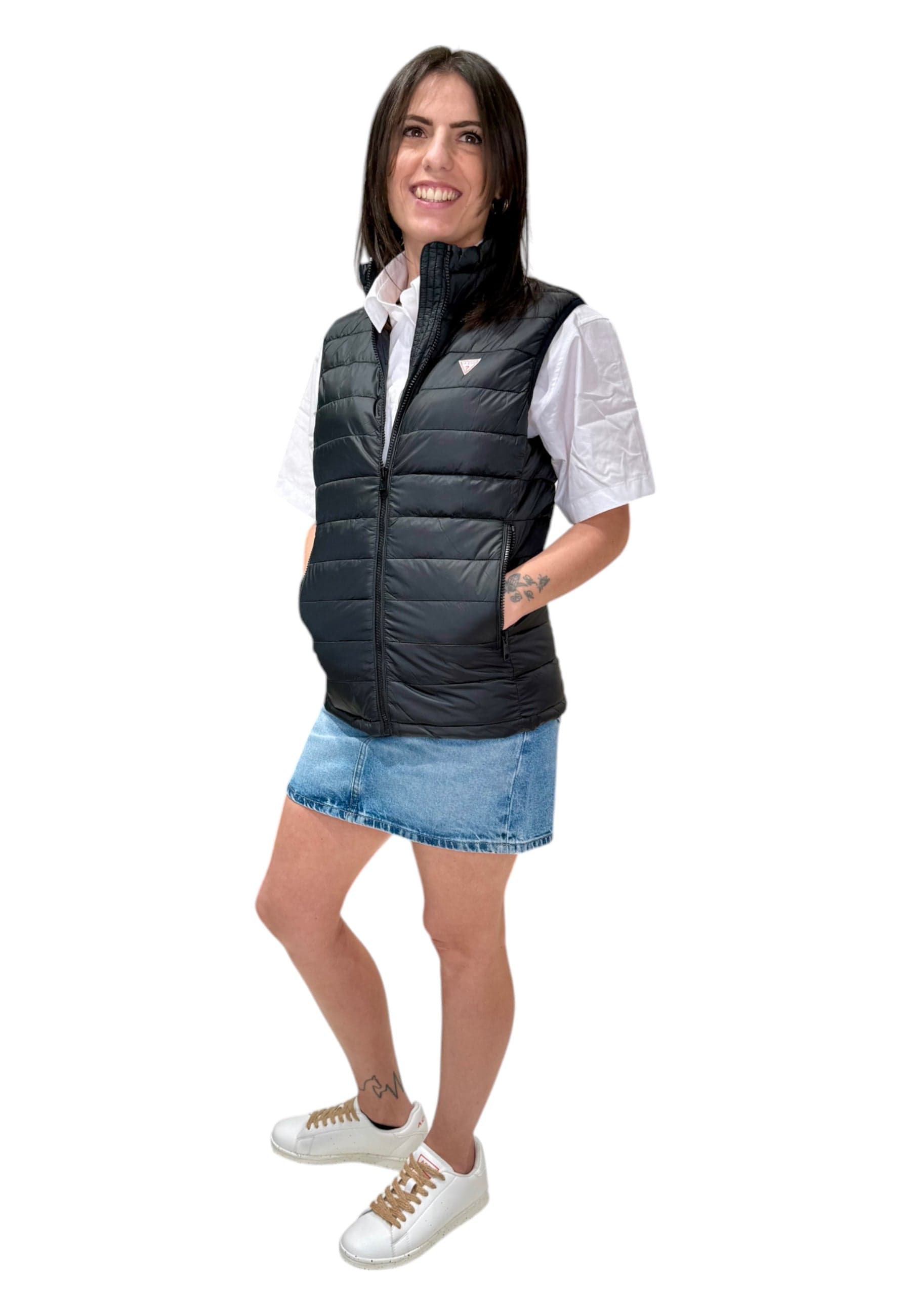 GUESS JEANS Smanicato Donna Guess Jeans da donna in Gilet Drestige - Casamassima, commercioVirtuoso.it