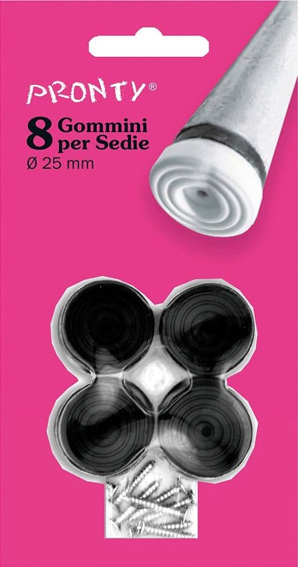 Sottosedie Con Vite Col. Nero Ø Mm. 25 8 Pz. 12.00 Confezioni in Feltrini per mobili BricoGo - Marano di Napoli, commercioVirtuoso.it