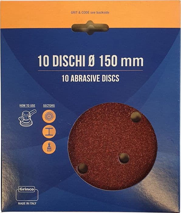 Disco Abrasivo Velcro 6 Fori Ø 150 mm Gr 80 Cf 10