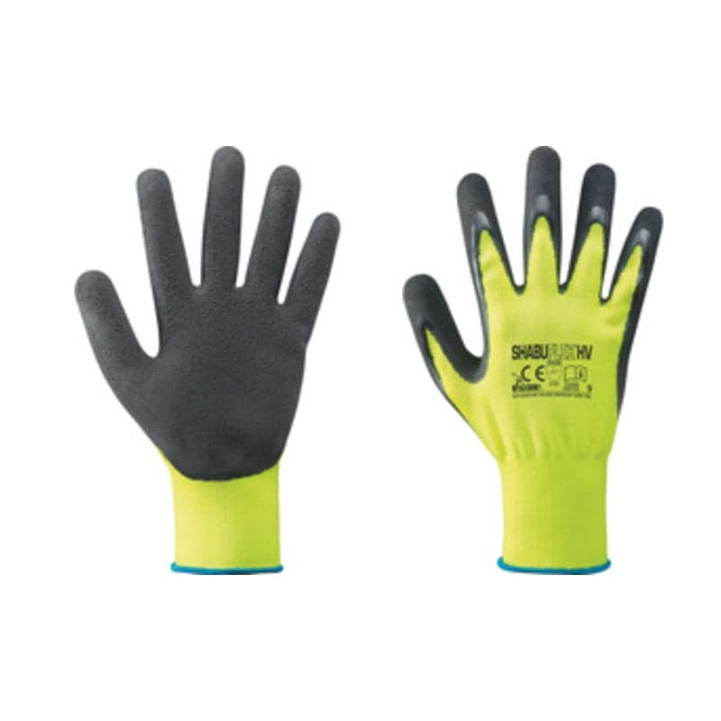 GUANTI NYLON/LATTICE GIALLO FLUO/NERO TG.10- 12,0 paia