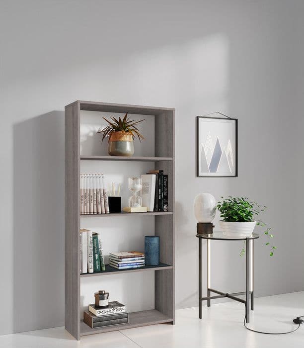 Kit Libreria 3 Ripiani 65 x 25XH138 Cm Rovere Grigio