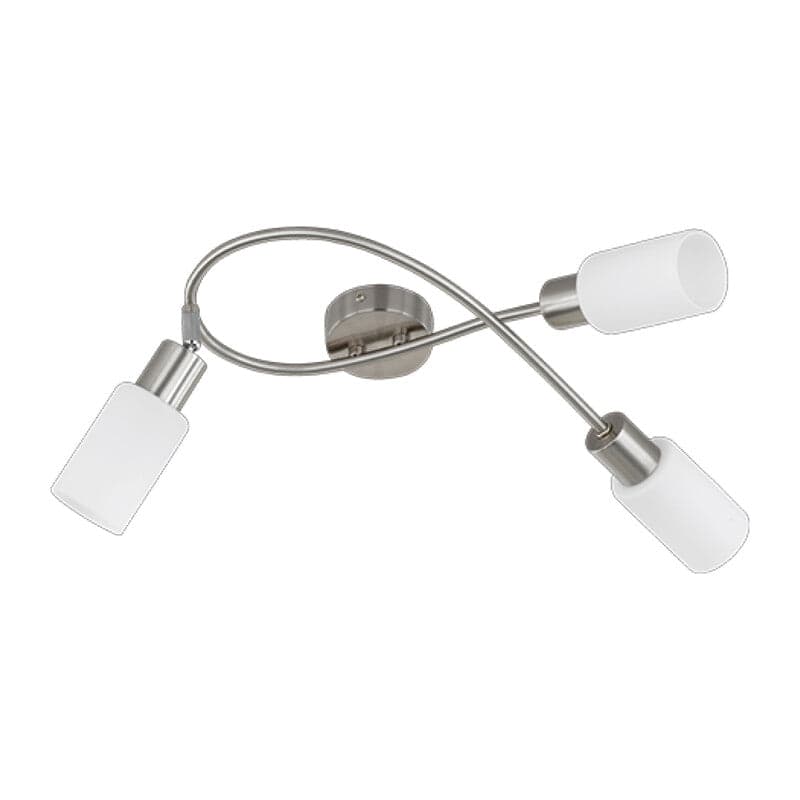 PLAFONIERA MARS 3 LUCI E14 ACCIAIO VETRO D.37- 1,0 pz