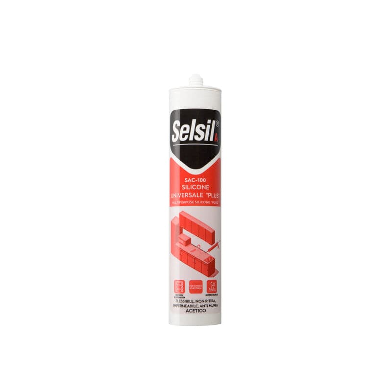 SELSIL SILICONE ACETICO PLUS TESTA MORO 280 ML RAL 8017- 25,0 pz