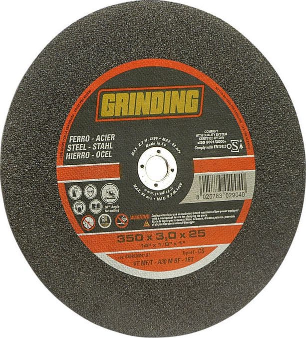Grinding Disco Tronc. Ferro 350 x 3,0 F.25,4 Vtmf T 10 Pezzi