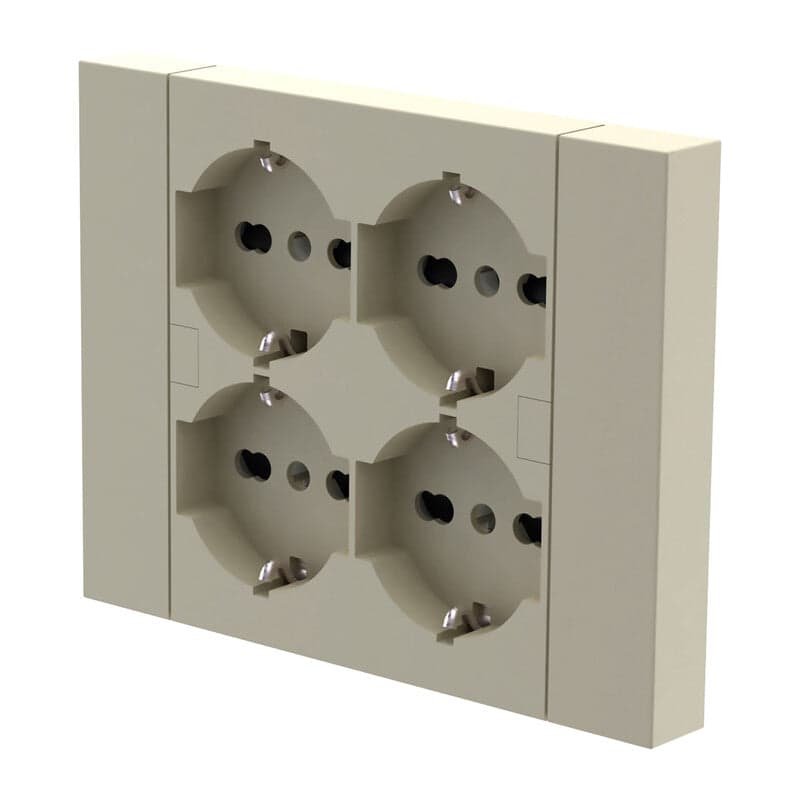 MULTIPRESA INCASSO QUADRA 4 PRESE BIP.SCH SABBIA- 1,0 pz
