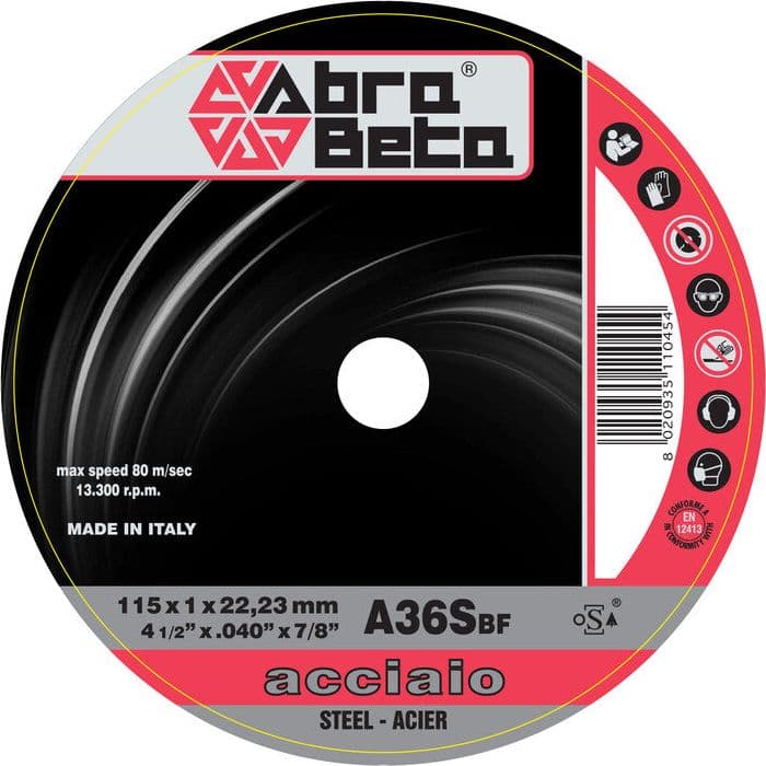 Abrabeta Disco per Ferro Ø 115 x 1 mm 50 Pezzi