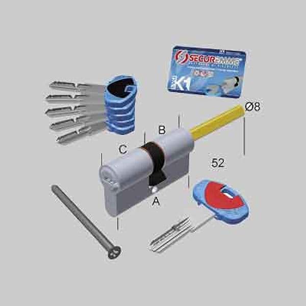 Cilindro Sagomato Evo K1 con Predisposizione Pomolo Securemme 75 mm (25