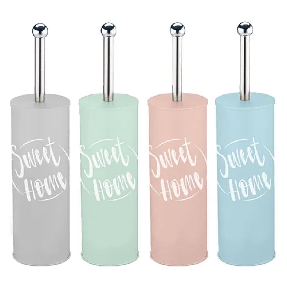 Portascopino D'Appoggio In Alluminio Modello Sweet Home Shabby Cm.9,5X9,5X38,5 Colori Assortiti Idroweb