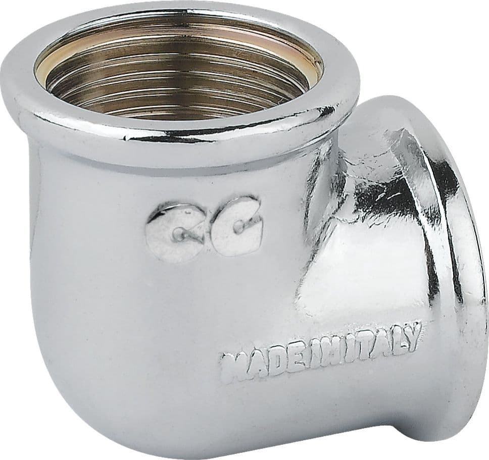 Raccordo Curvo Intermedio in Ottone Cromato Serie 1500 3/8 Tiemme
