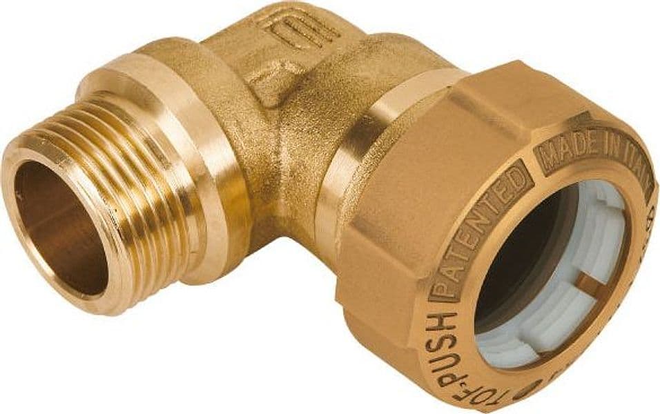 Raccordo Curvo Maschio in Ottone Tof Push Ø 32 x 1 EFFEBI