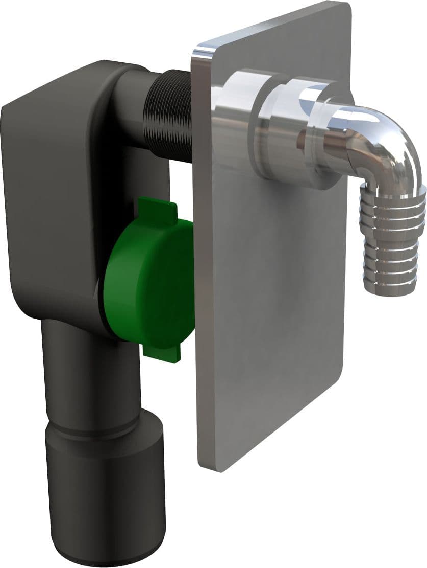 Sifone ad Incasso per Lavatrice in PEHD con Placca PVC Cromo Bonomini