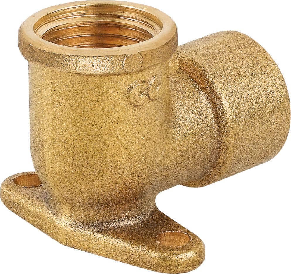 Raccordo Curvo Femmina Flangiato in Ottone Giallo Serie 1500 1/2