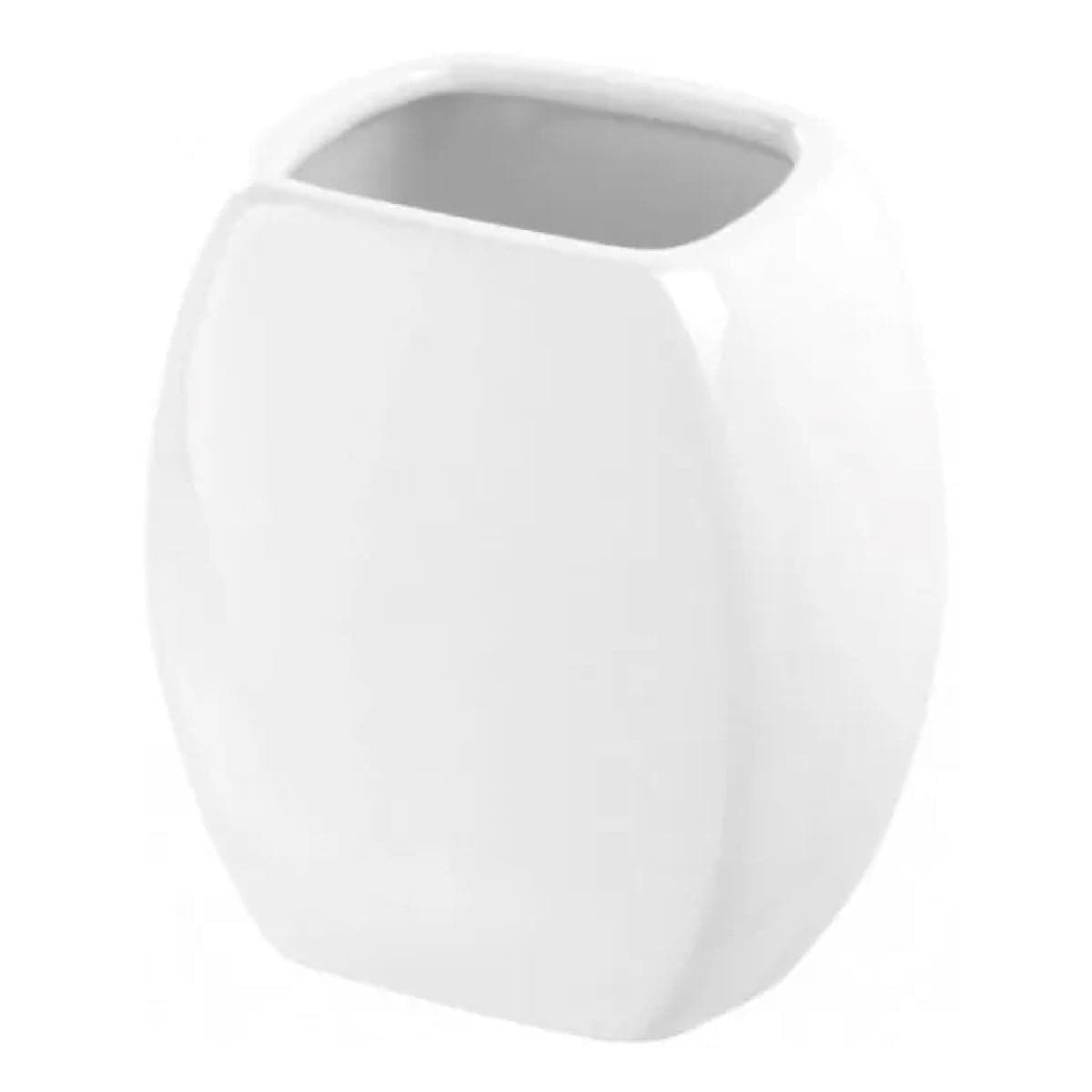 Portaspazzolini In Ceramica Modello Parigi Dim.Cm (Lxpxh):10X5X10 Bianco Idroweb