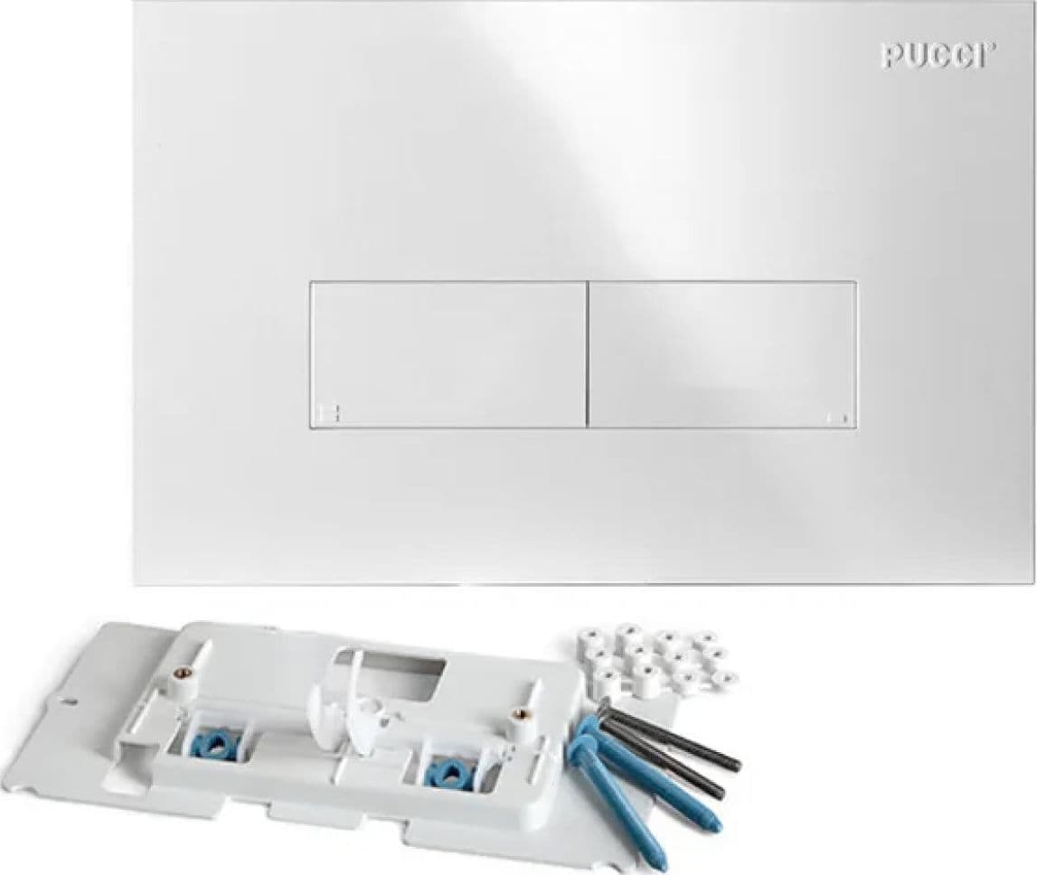 Placca 2 Tasti Modello Eco 28 Bianca Pucciplast
