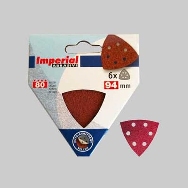 Foglio Abrasivo Velcrato a Delta Grana 50 Imperial Abrasivi 6 Pezzi