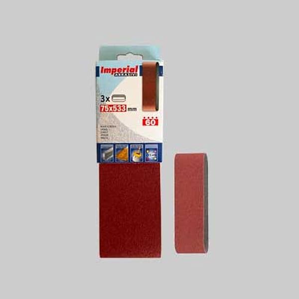 Nastro Abrasivo 75 x 533 mm Grana 120 Imperial Abrasivi 3 Pezzi