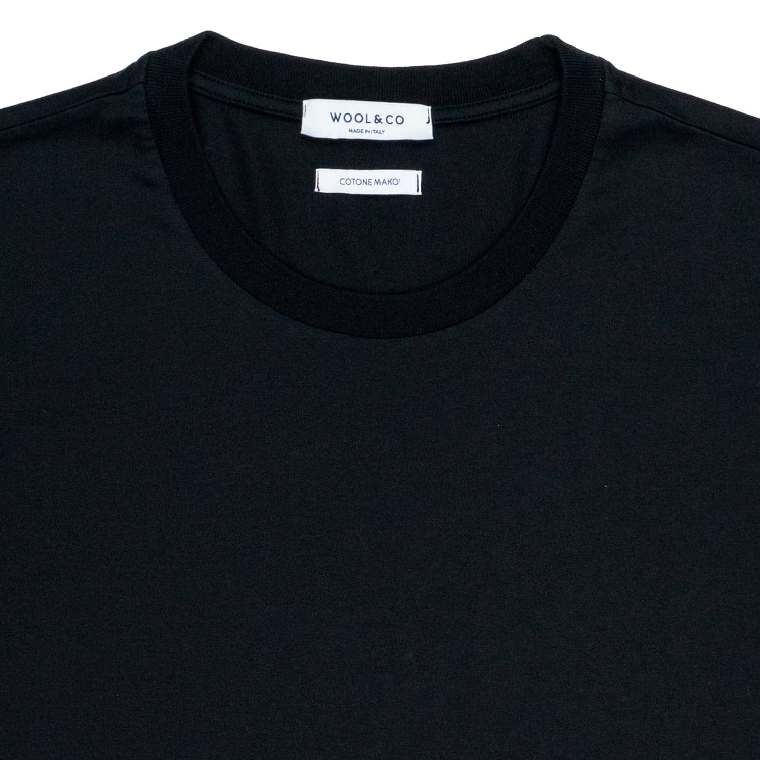 WOOL &amp; CO T-shirt Uomo Wool &amp; Co Paricollo Cotone Mako Nero MM da uomo in Maglie termiche Drestige - Casamassima, commercioVirtuoso.it