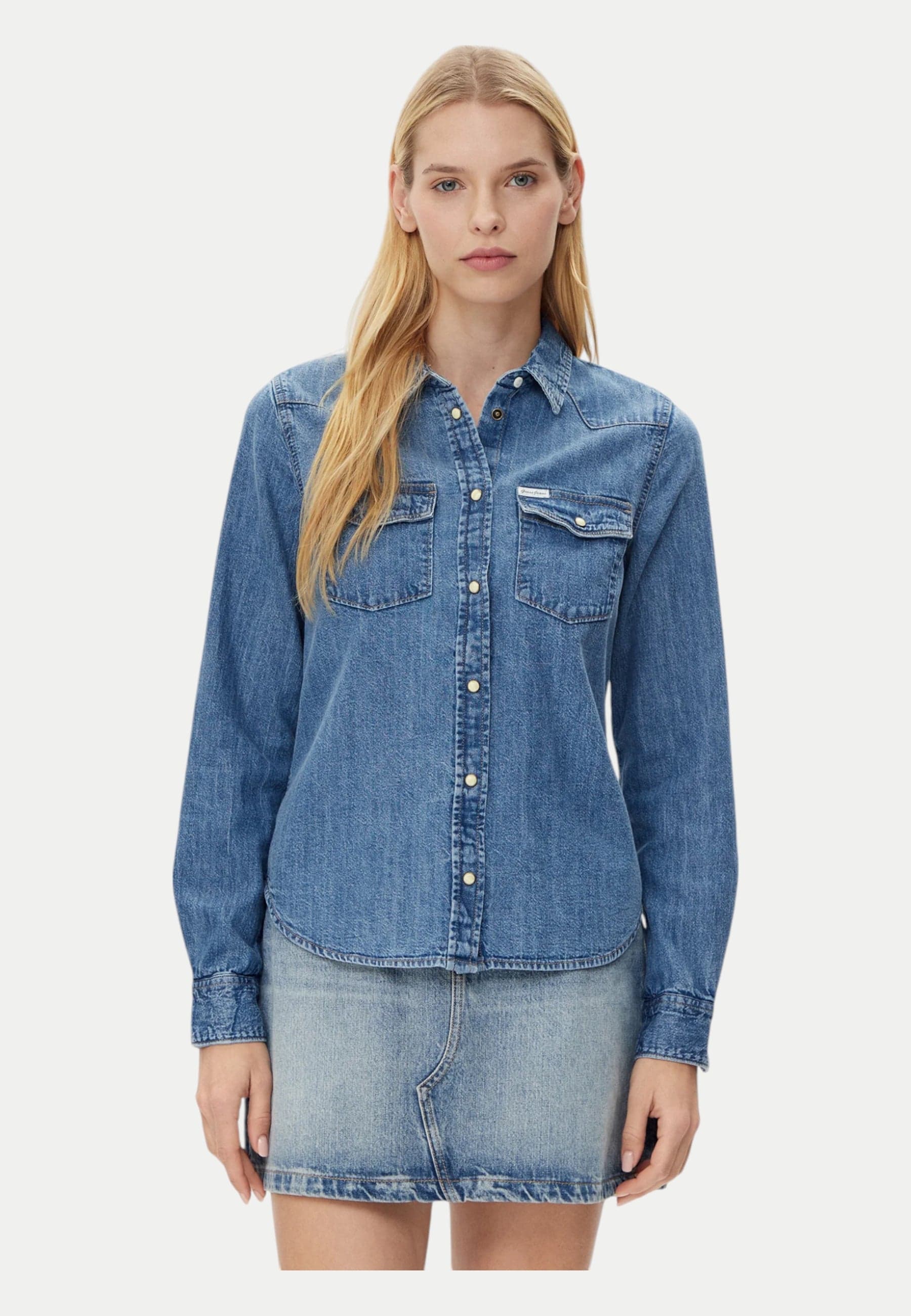 GUESS JEANS Camicia Donna Guess Jeans Jeans Regular Fit da donna in Bluse e camicie Drestige - Casamassima, commercioVirtuoso.it