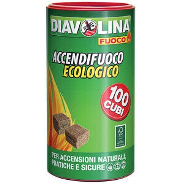 Accendifuoco 100 Cubi Diavolina Ecologico 15317 6 Pezzi