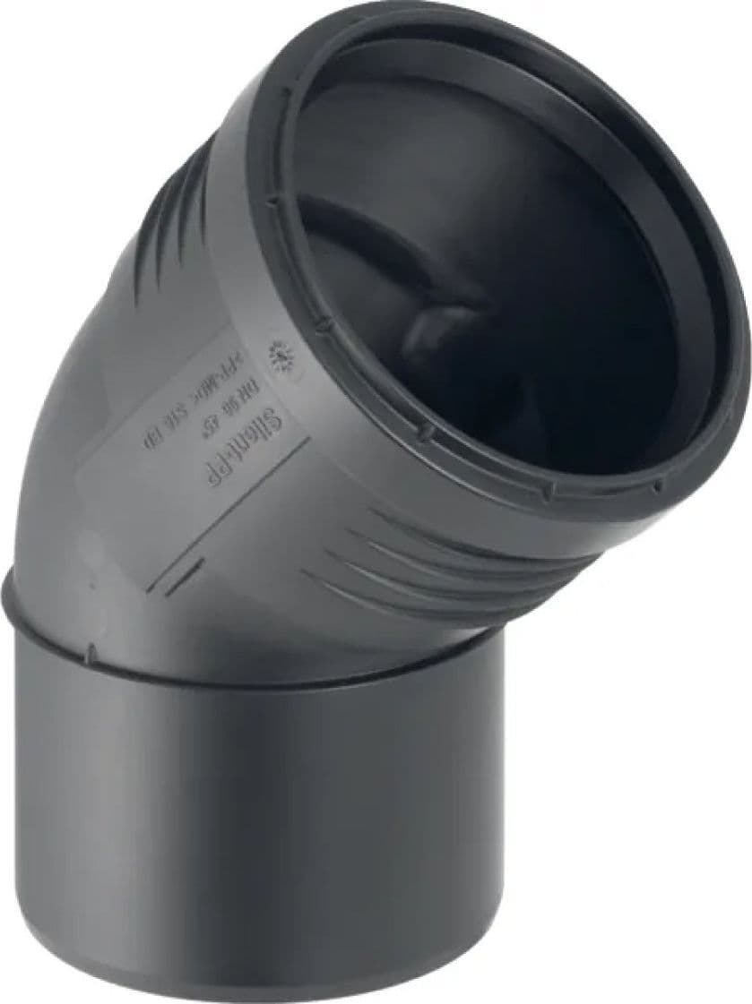 Curva 45 ° ad Innesto in PP con Guarnizione Serie Silent Ø 125 GBR