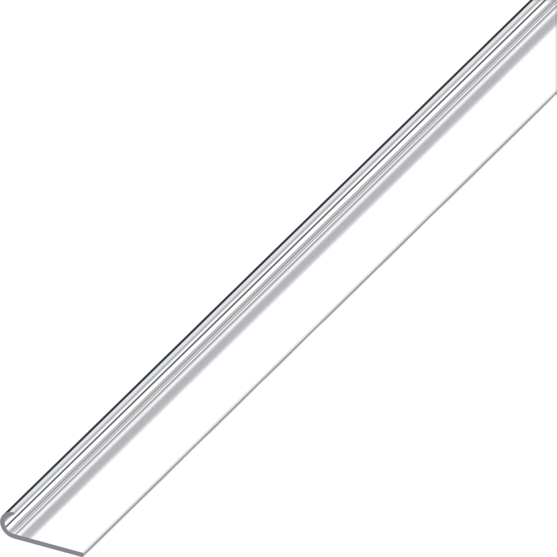 Profilo per Bordi Unghietta Alluminio Argento Cromato Mm 18 x 5 8X1 M 1 5