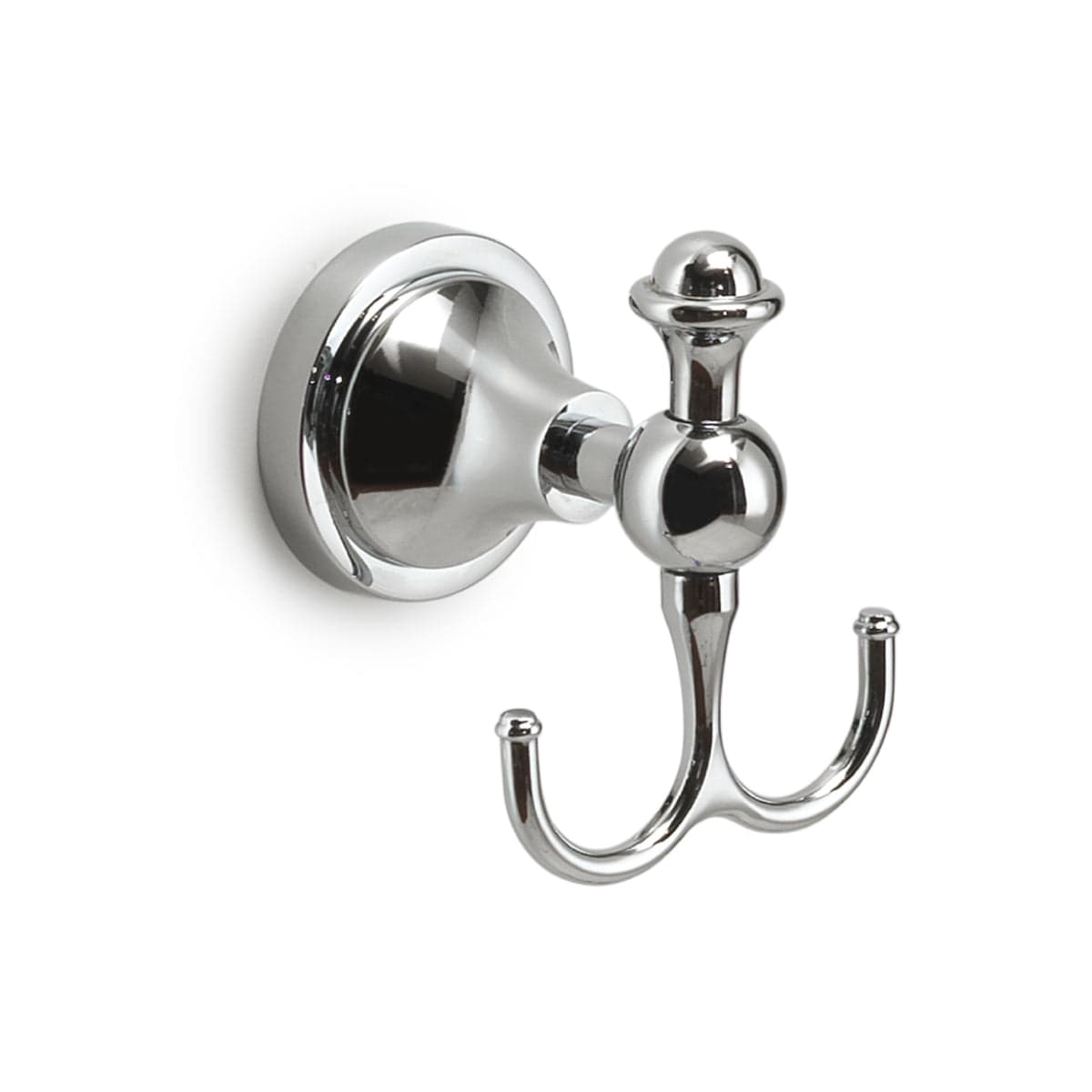 Appendino Doppio Da Parete In Acciaio Inox Cromato Modello Nevis - Dim. Cm (Lxpxh): 8X8,2X10,4 - Cromato - Gdy