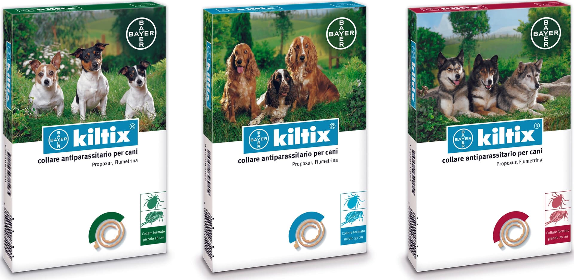 Colore Lare Antiparassitario per Cani Kiltix (cm 38) Piccolo Bayer