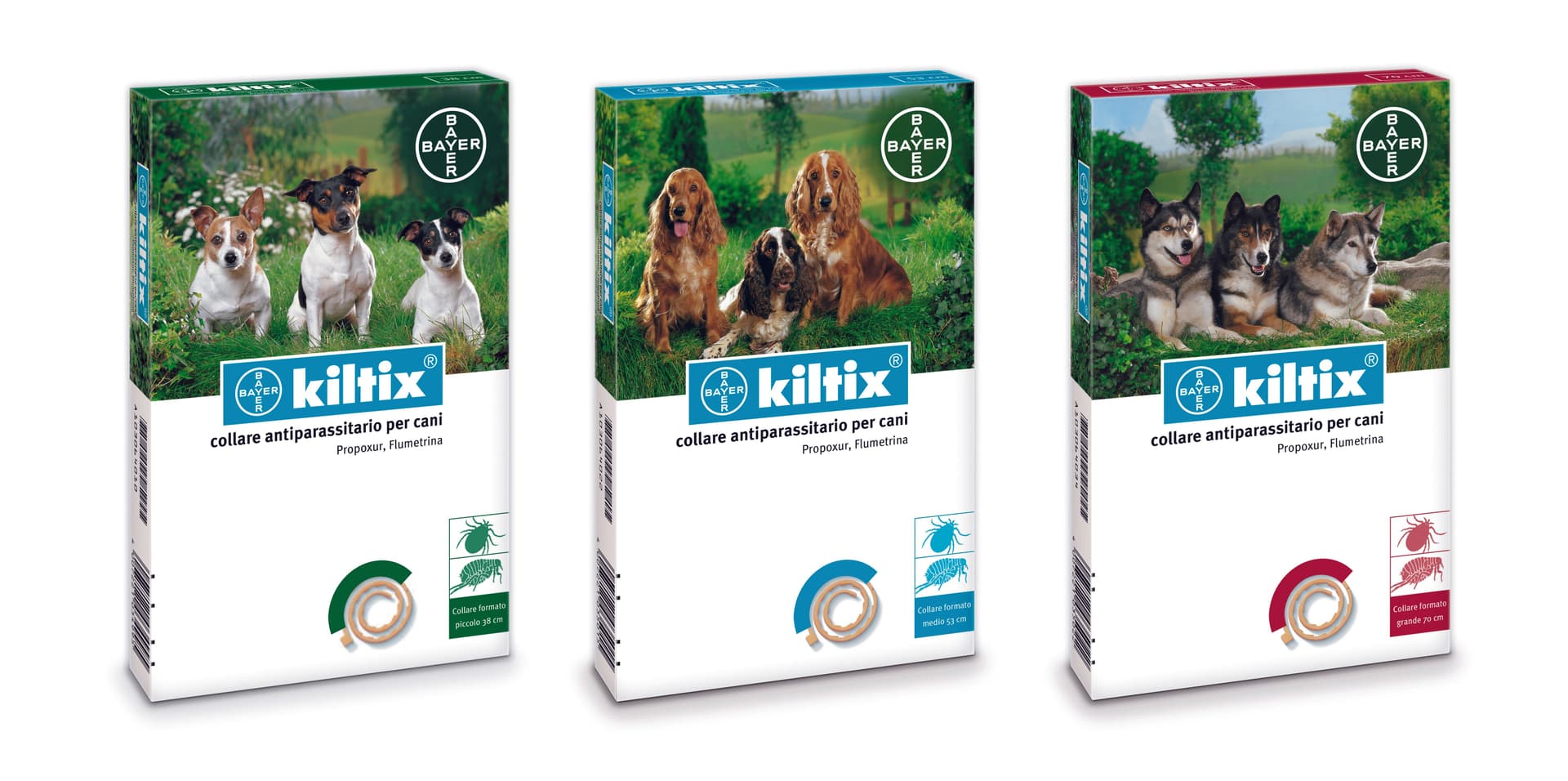 Colore Lare Antiparassitario per Cani Kiltix (cm 38) Piccolo Bayer