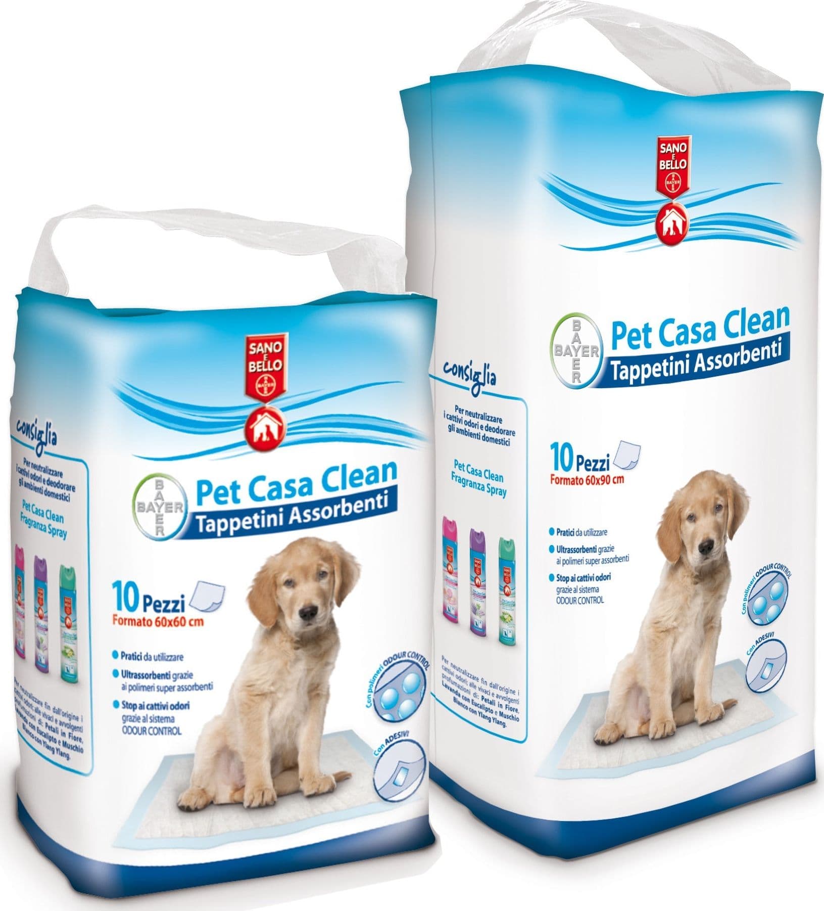 Tappetino Assorbente Pet Casa Clean 10 Pezzi. Cm 60 x 60 Bayer