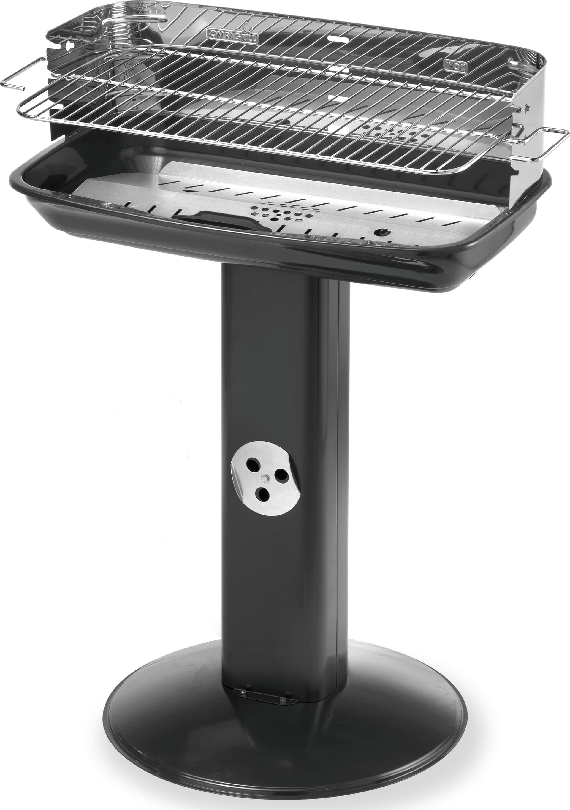 Barbecue C Paravento 60 40 Venus Inox Griglia Acciaio Cromato Cm 60 x 36 H