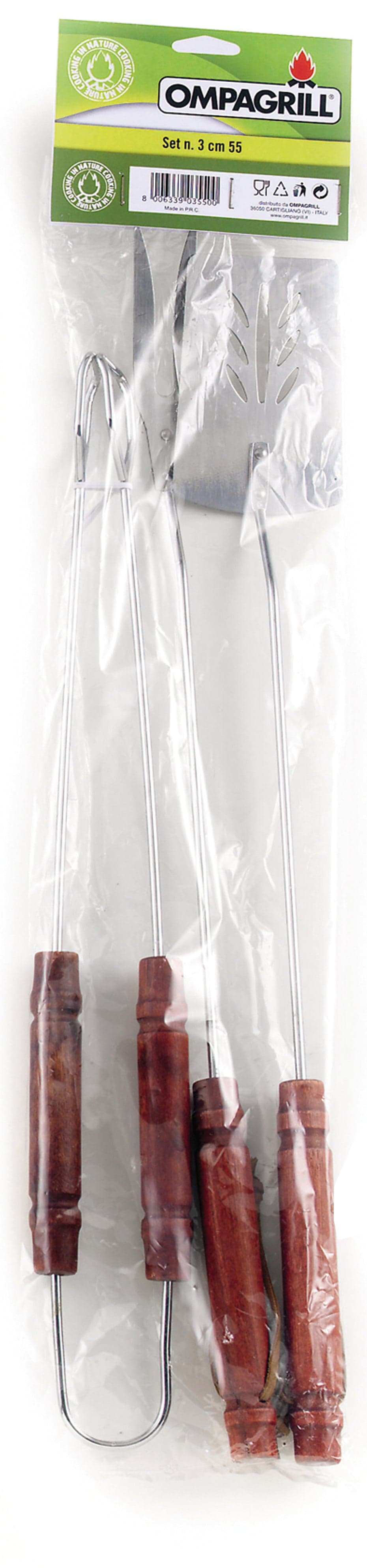Ompagrill Set Utensili Per Barbecue 3 Pezzi: Pinza, Paletta, Forchettone Con Manico Da Cm. 55 in Set di attrezzi BricoGo - Marano di Napoli, commercioVirtuoso.it