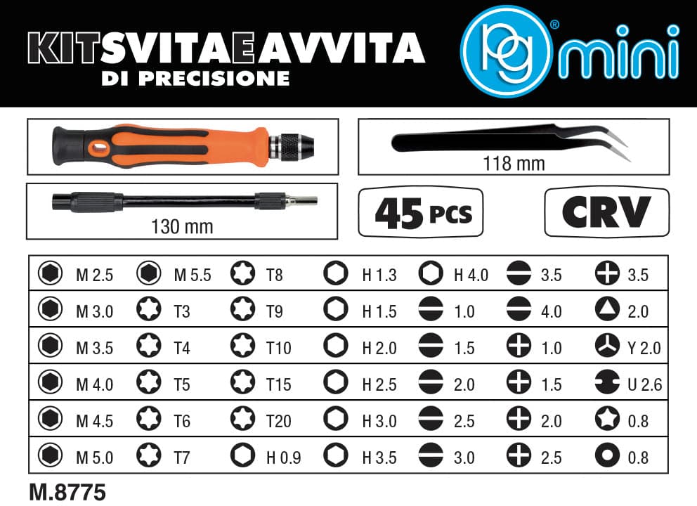 Poggi Kit Svita E Avvita Di Precisione 45 Pezzi Art. M.8775 in Set cacciaviti BricoGo - Marano di Napoli, commercioVirtuoso.it