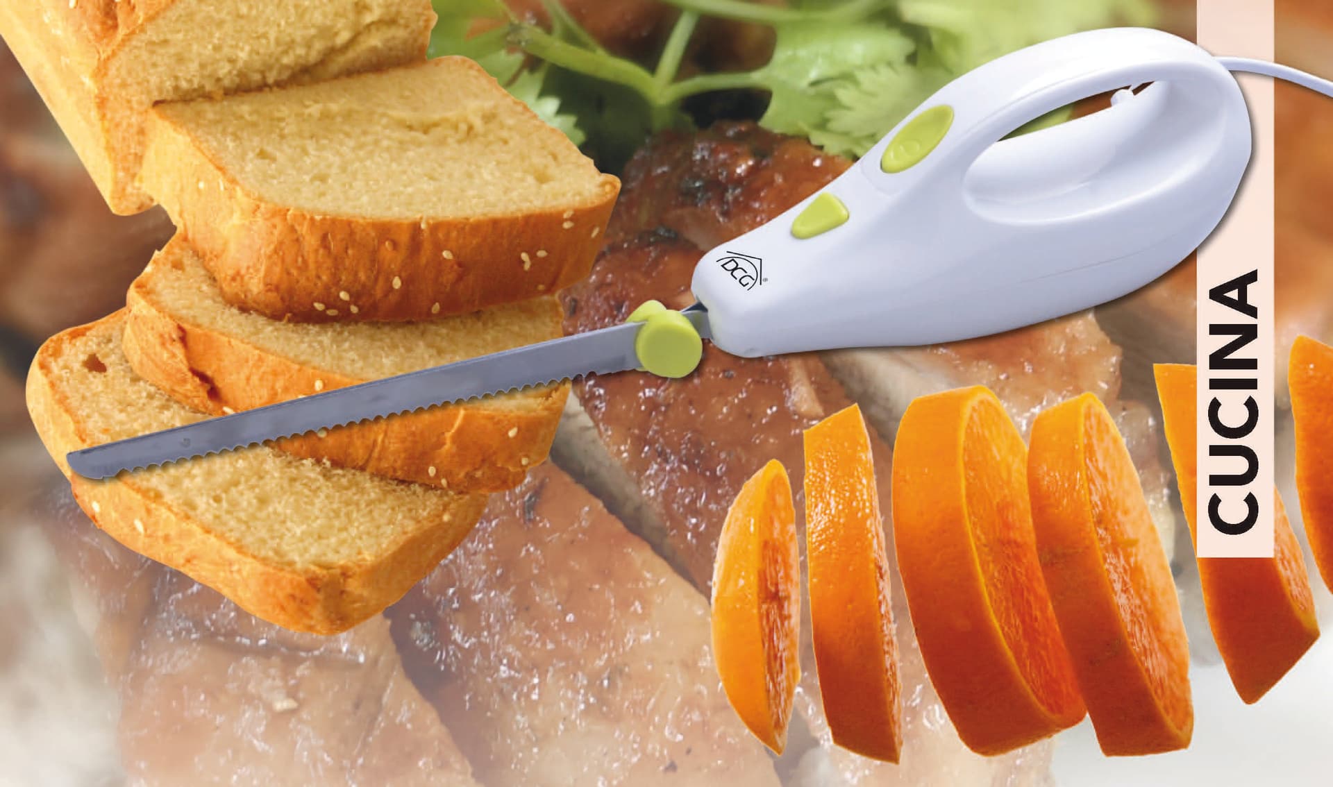 Dcg Coltello Elettrico 120 W - Lama Acciaio Inox 20 Cm. in Coltelli elettrici BricoGo - Marano di Napoli, commercioVirtuoso.it