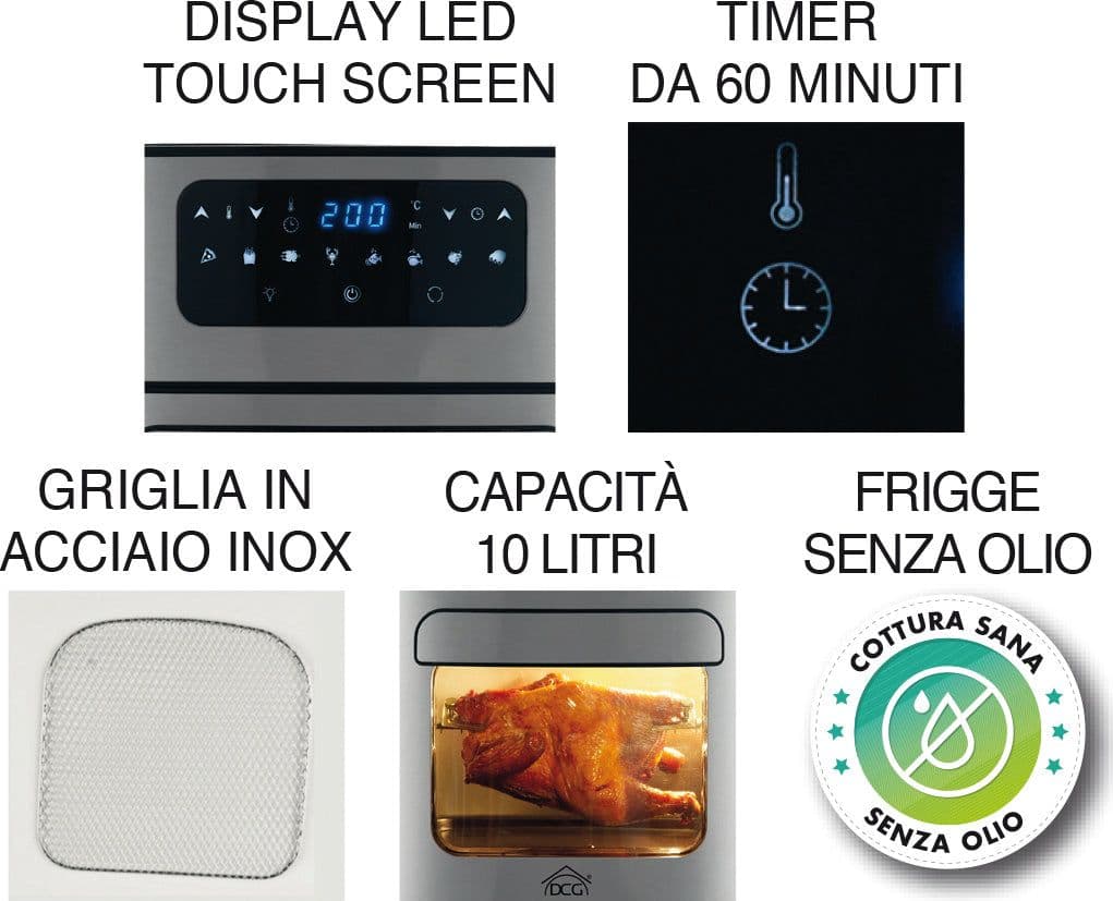 Dcg Friggitrice Ad Aria 10 Lt. 1.700 W in Friggitrici BricoGo - Marano di Napoli, commercioVirtuoso.it