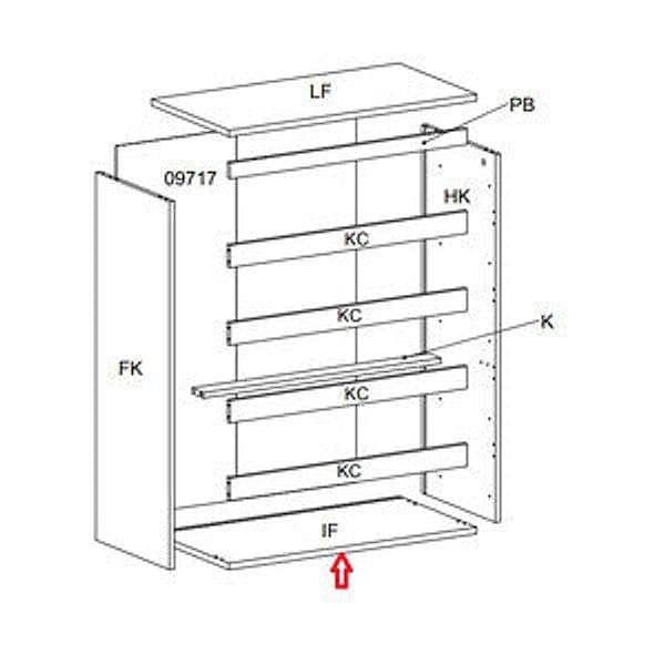 Ricambio Base If per Kit Cassettiera 5C Nova 77 x 40 x 107 Bianca