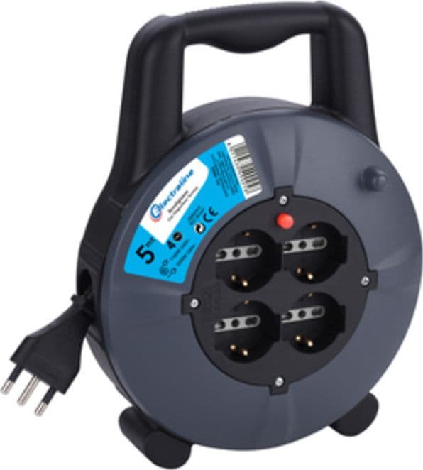 Avvolgicavo 5 m Sez 3 x 1,5 4BIP Sch e Prot 49025 Electraline 3PMARK