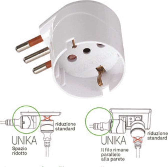 Rosi 78029 Adattatore Schuko 90 16A 2P e T