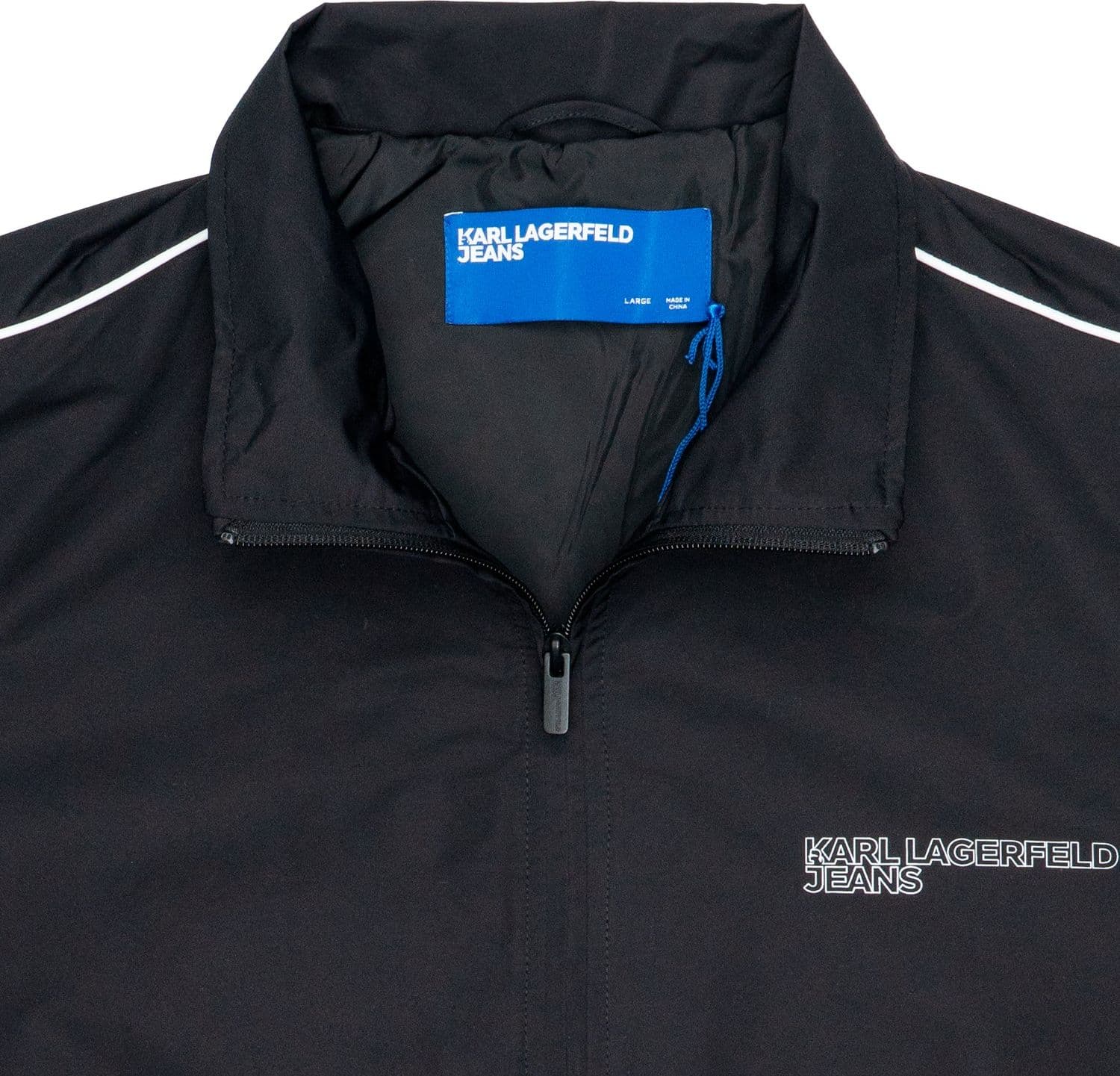 KARL LAGERFELD Jacket Uomo Karl Lagerfeld Zip Up Piping Black da uomo in Giacche sportive e tecniche Drestige - Casamassima, commercioVirtuoso.it