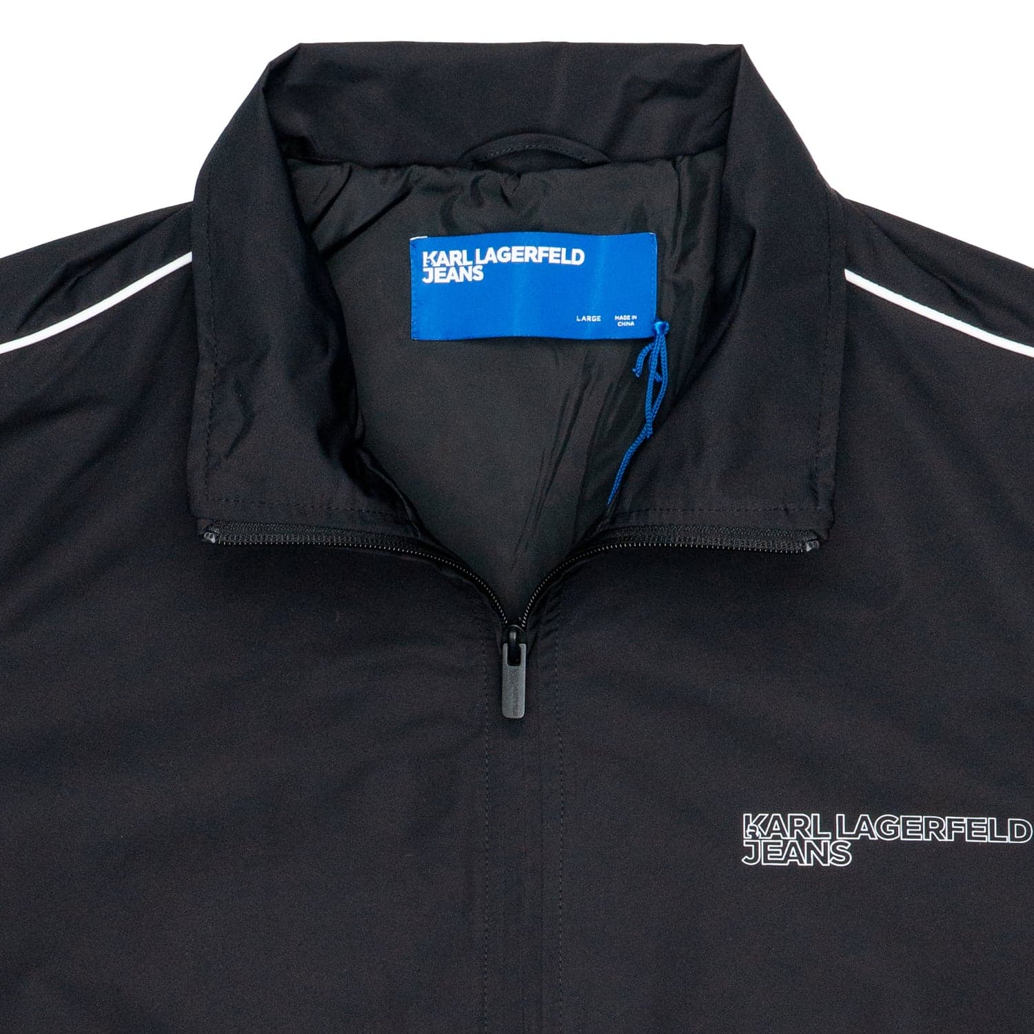 KARL LAGERFELD Jacket Uomo Karl Lagerfeld Zip Up Piping Black da uomo in Giacche sportive e tecniche Drestige - Casamassima, commercioVirtuoso.it